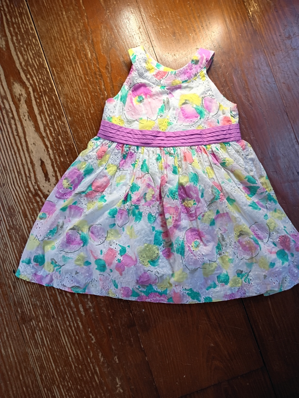 Gymboree White Floral Sleeveless Dress 3t
